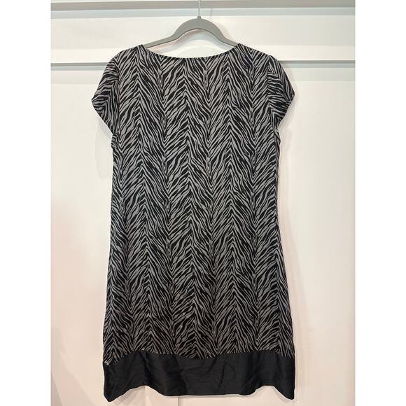 Express Y2K Vintage Zebra Print Silk Cap Sleeve Shift Dress, M - Picture 5 of 5